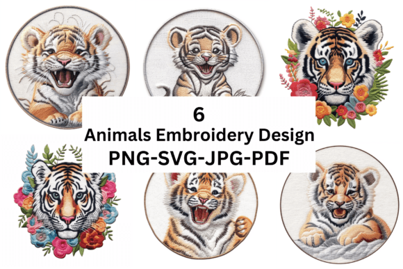 Animals Embroidery: Graphics & Illustrations