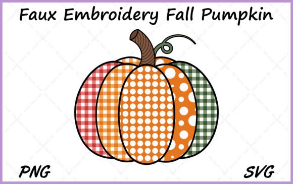Autumn Patchwork Pumpkin PNG: Graphics & Illustrations