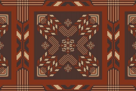 Embroidery Floral Square Pattern for Graphics