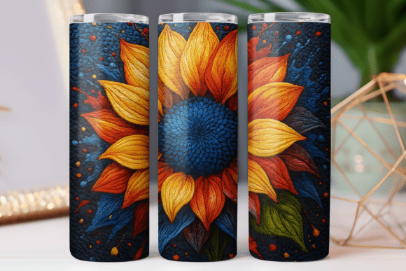 Embroidery Floral Tumbler Wrap Png Art for Graphics and Tumbler Wraps