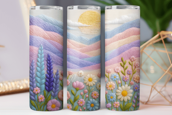 Embroidery Floral Wrap: Tumbler Graphics