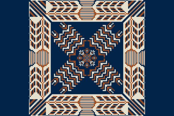 Embroidery Folk Ethnic Square Pattern Graphics