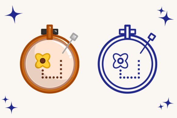 Embroidery Icon Logo: Graphics & Illustrations