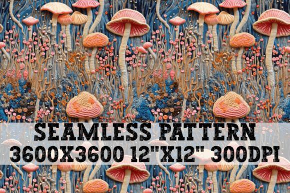 Embroidery Mushrooms: Graphics & Patterns
