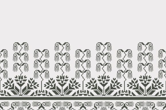 Ethnic Floral Embroidery Border Pattern Graphics