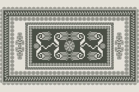 Ethnic Floral Rug Pattern: Graphics & Patterns