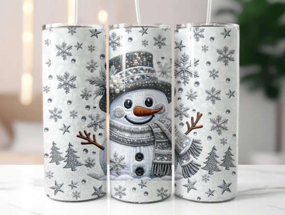 Faux Embroidery Snowman Wrap Graphics