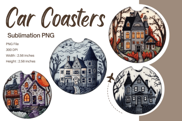 Haunted House Embroidery Car Coaster: A Designer’s Review