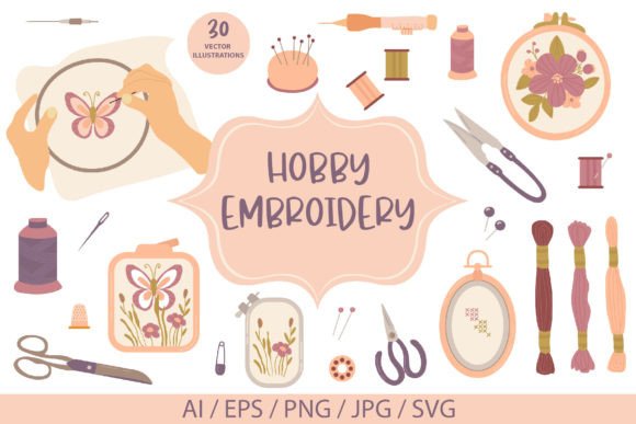 Hobby Embroidery SVG: Graphics & Illustrations