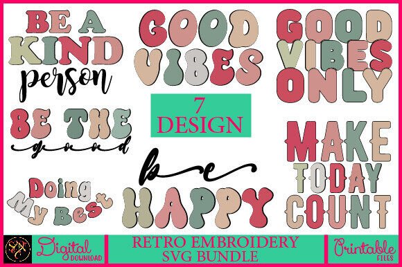 Retro Embroidery SVG Bundle for Crafts & Graphics