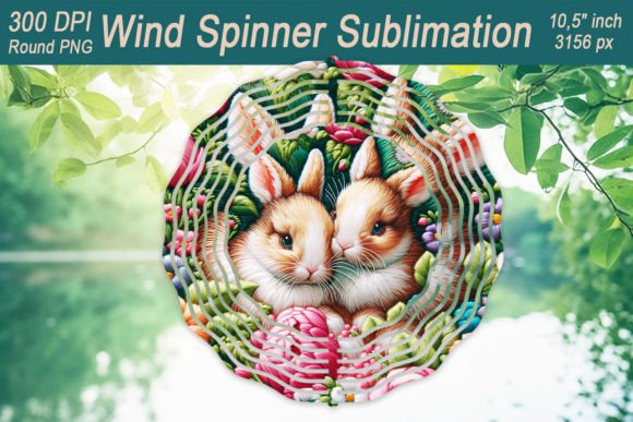 Review: Easter Rabbit Embroidery Windspinner PNG