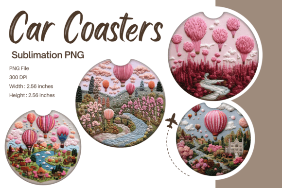 Review: Hot Air Balloon Embroidery Car Coaster Design