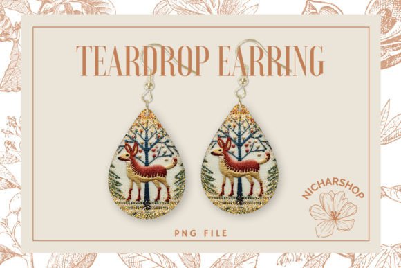 Reviewing Christmas Deer Embroidery Teardrop3