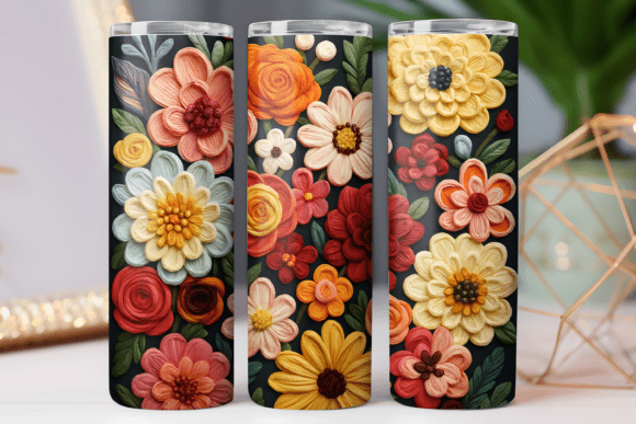 Reviewing Embroidery Floral Graphics for Tumbler Wraps