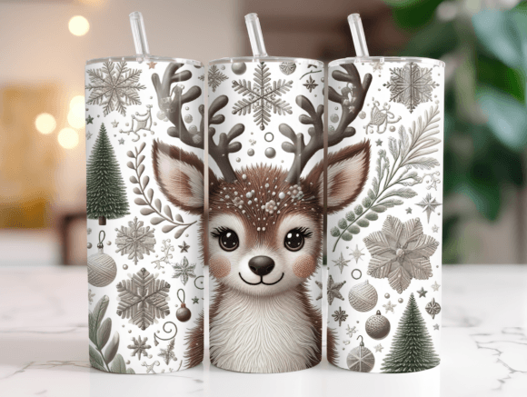 Reviewing the Christmas Faux Embroidery Deer Tumbler Design