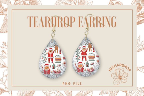 Santa Embroidery Teardrop Graphics & Print Templates