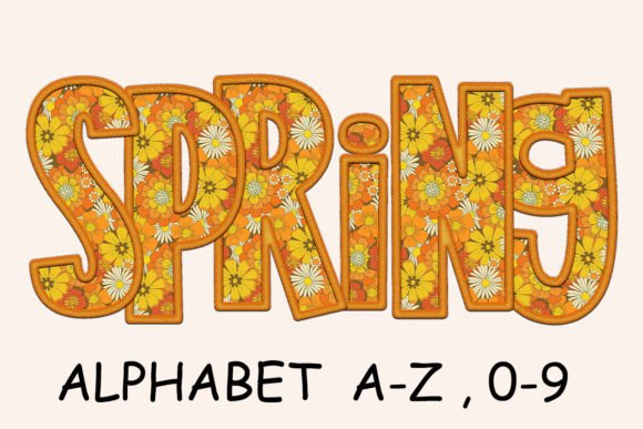 Spring Orange Flower Alphabet: Graphics for Crafts